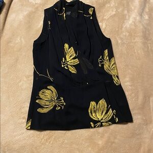 Dana Buchman Silk Floral Blouse Tank Top Sz S